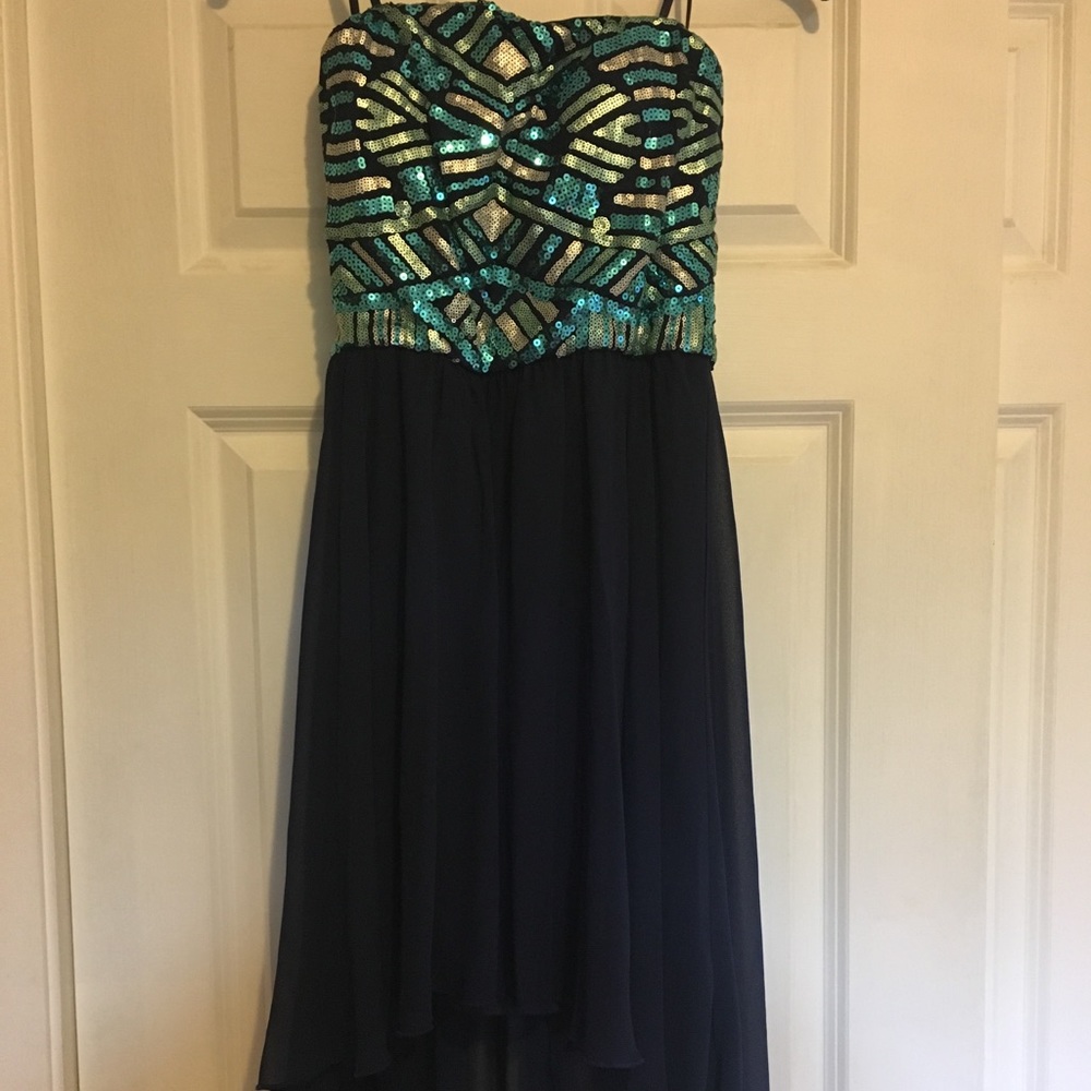 As U Wish Blue prom dress